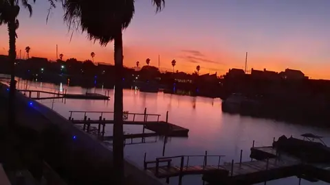 Marina jetties at sunset